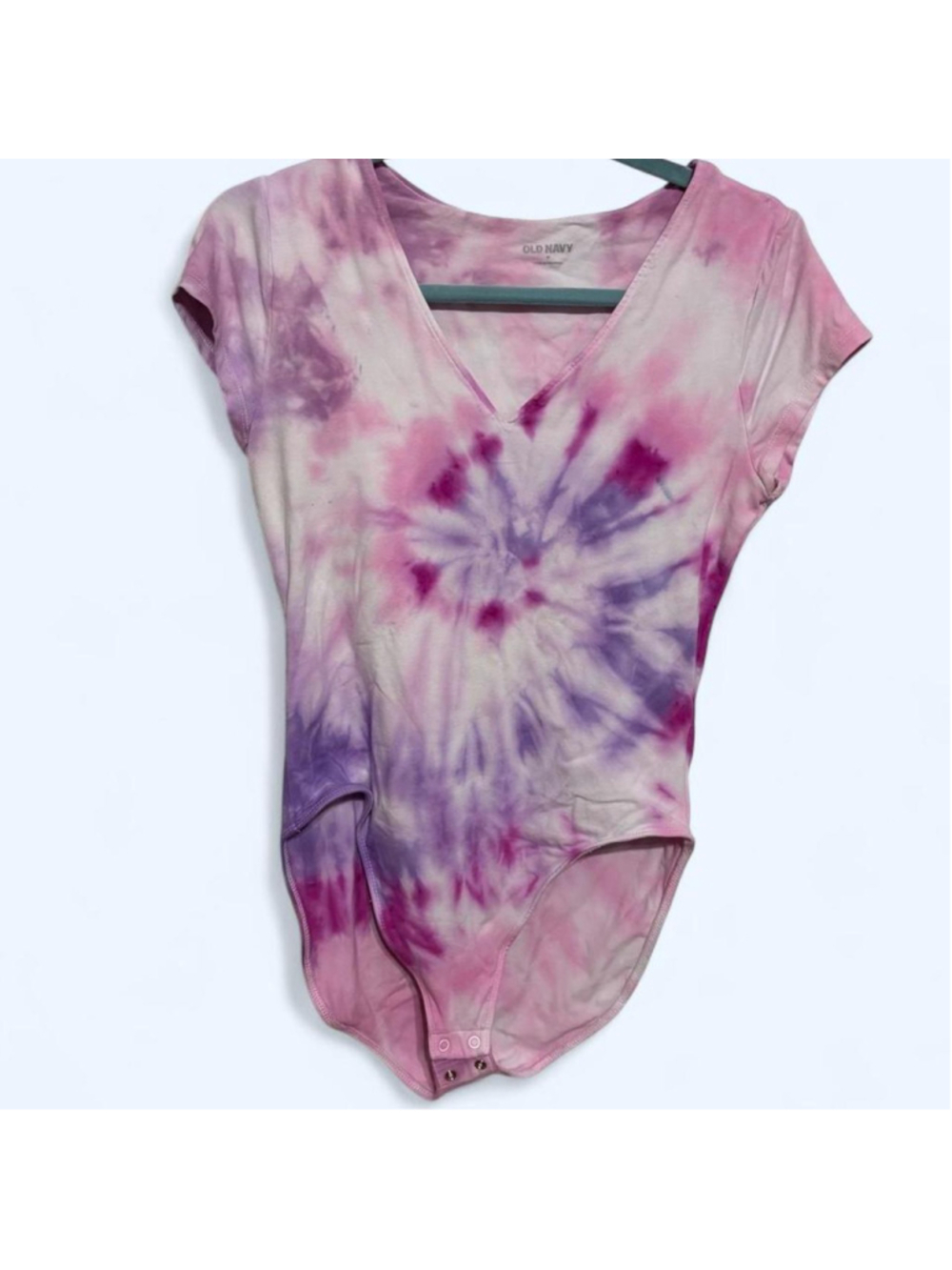 Old Navy purple/pink tie-dye short sleeve bodysuit